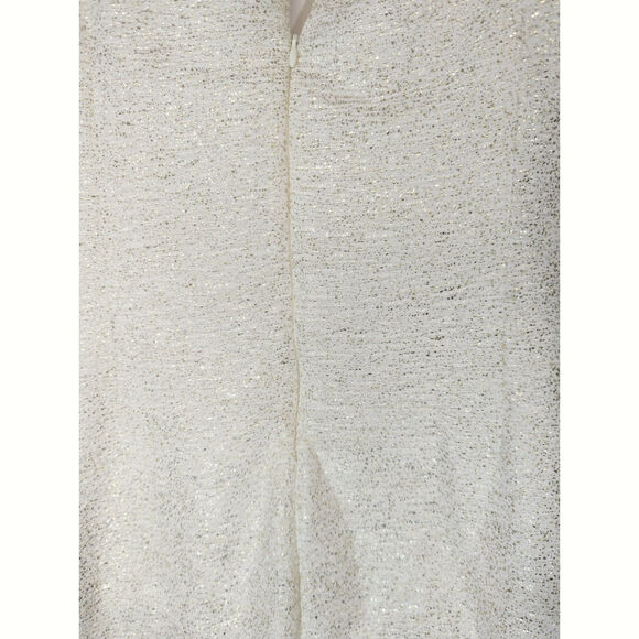 Marina Off-the-Shoulder Metallic Knit Shirred Dress Womens 10 NWT Holidays Party - Picture 7 of 10